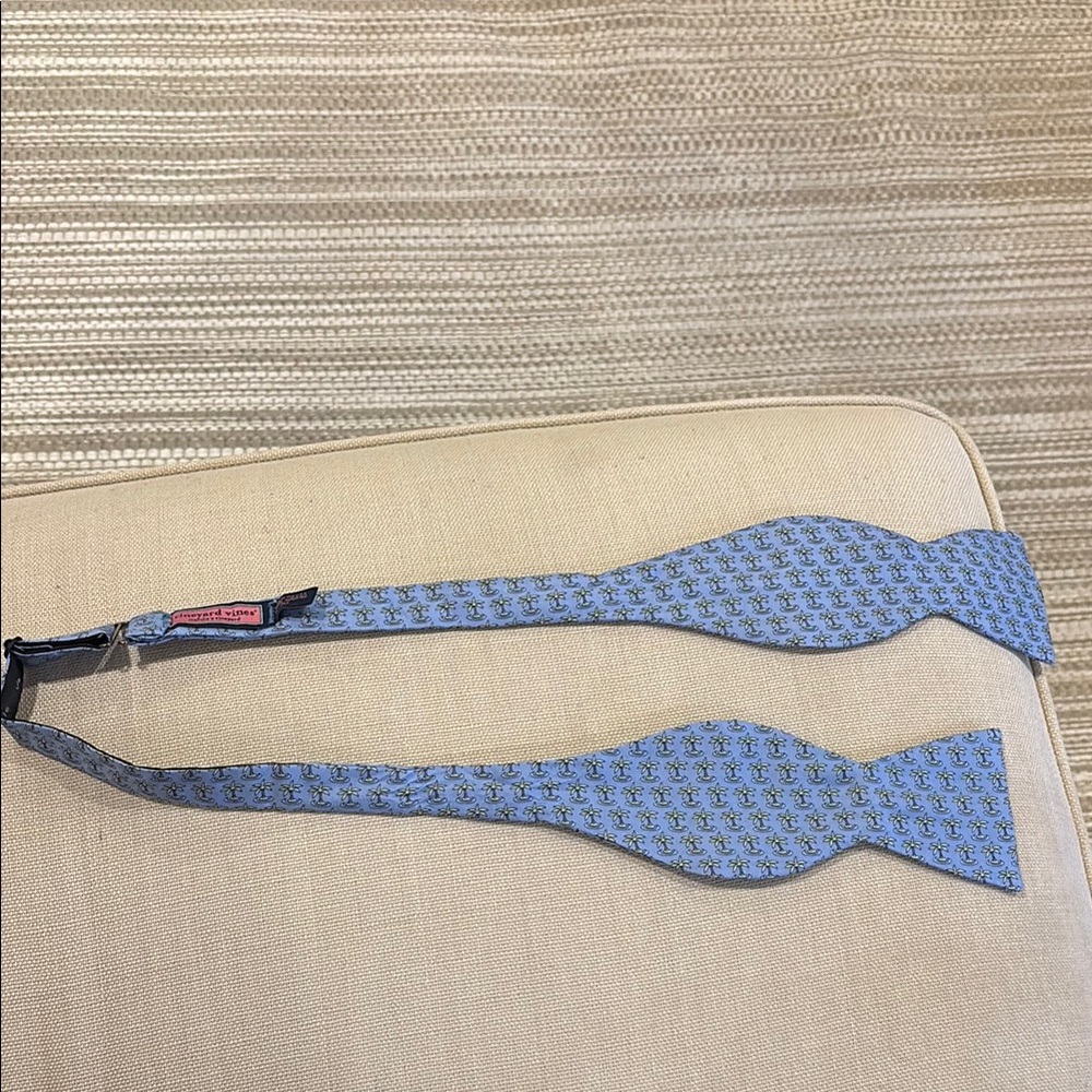 Blue Patterned Bow Tie - image 1